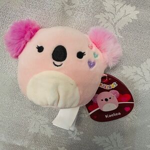 Squishmallows Pink and Cream Koala Plush Hearts Valentine NWT